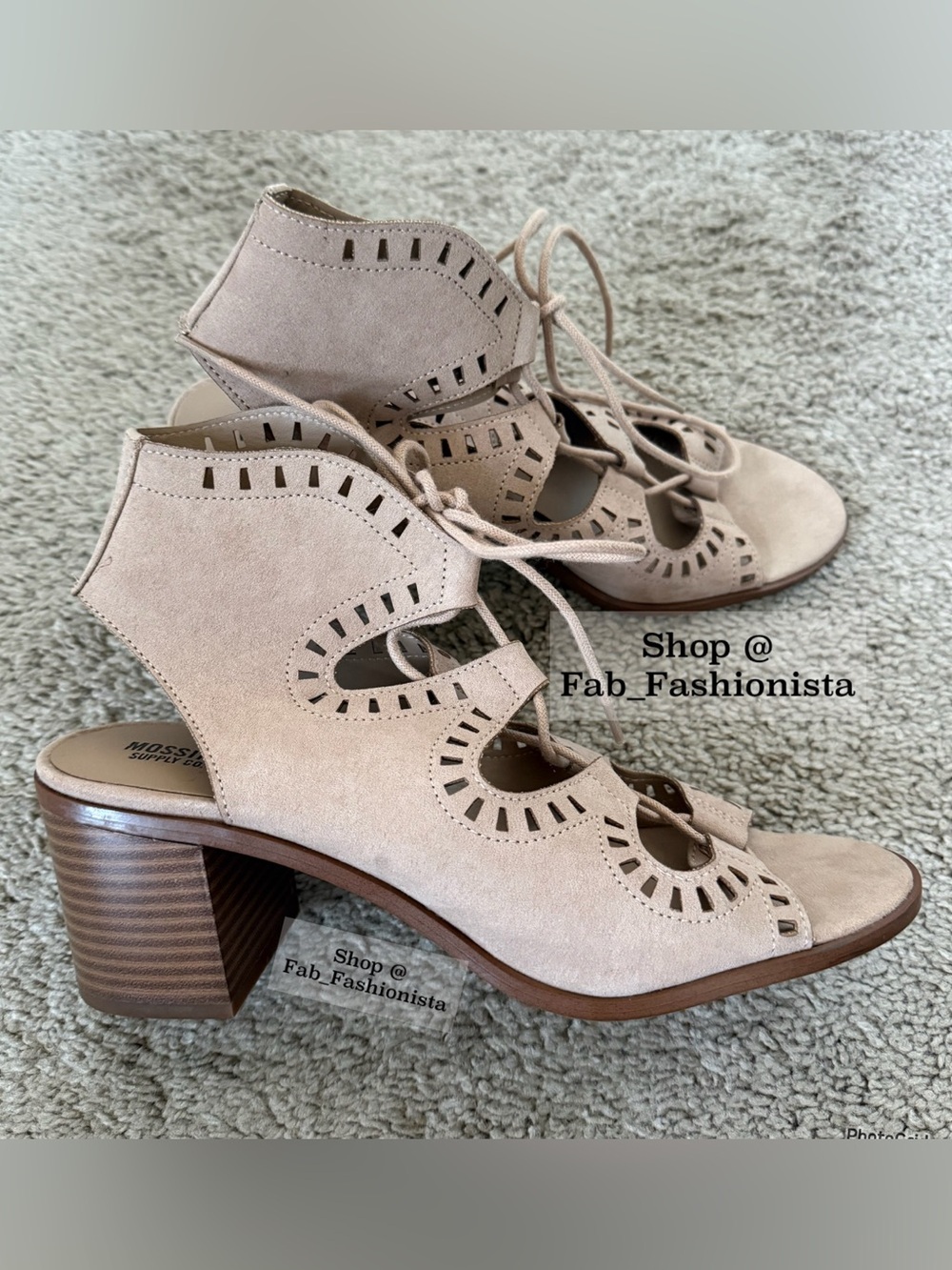 Open toe booties lace up size 8.5